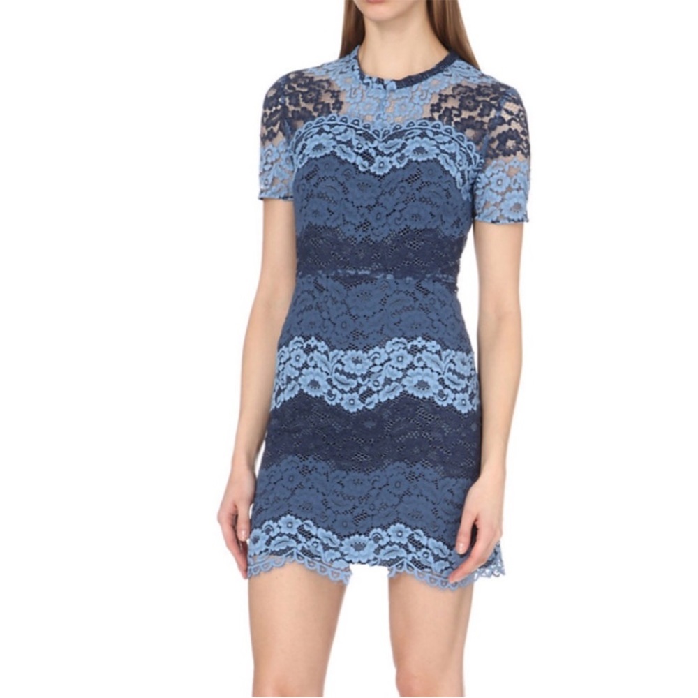 Sandro blue lace mini dress - Picture 4 of 13
